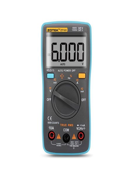 ZOTEK ZT101 multimètre numérique 6000 points rétro-éclairage ACDC ampèremètre voltmètre Ohm fréquence Diode température 1268036
