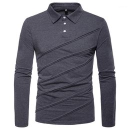 Zoulv 2022 Hoge kwaliteit mannen shirt lange mouw casual mannelijke heren plus size herfst effen kleur heren polos