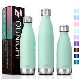 ZOUNICH Bouteille isotherme à double paroi en acier inoxydable Bouteille d'eau Thermos pour bouteilles d'eau de sport Thermos portables 210913