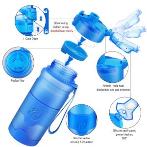 Zounich Sports Water Bottle BPA BPA FREE PORTABLE FEUILLE Bouteille de fuite de fuite My Bottle Tritan Plastic Eco-Friendly Drinkware