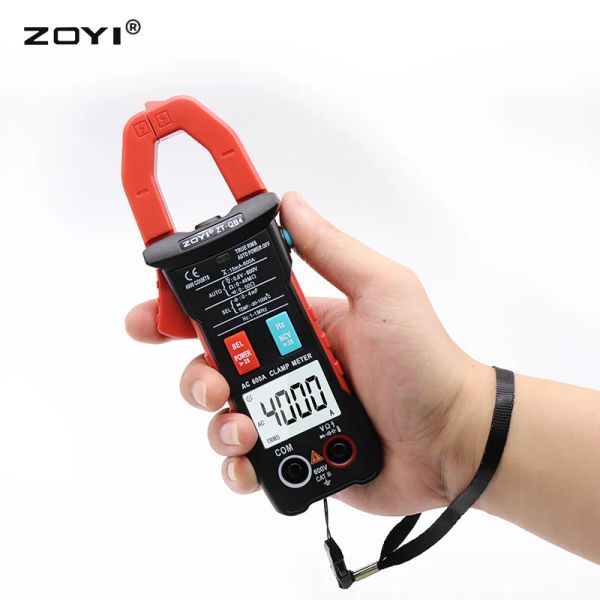 Zoyi Medidor de abrazadera digital ZT-BQ9 True RMS 6000 DC/AC 100A 1MA Amperméteres multímetro Corriente Voltméter Capacitancia Temperador HZ Tester