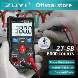 Zoyi ZT-5B ZOYI Digital Multimètre Professional Tester Autorange AC / DC Voltmètre Ammeter Mini électricien METER BLUETOOTH App