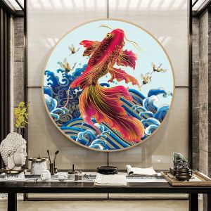 Zozack Needlework DIY LOTUS FISH PEONON FLORES CHINOS CHINOS CROSS STITT
