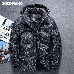 ZOZOWANG 2023 veste d'hiver de haute qualité épais duvet de canard blanc hommes Camouflage à capuche Doudoune Homme plume 231221