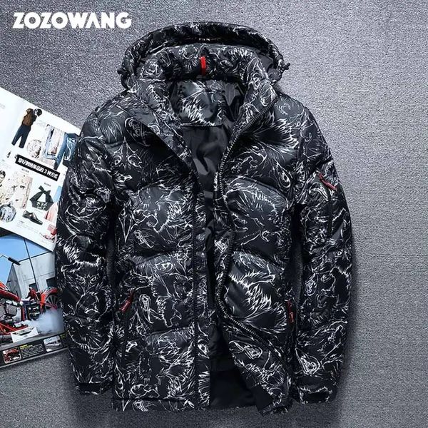 ZOZOWANG 2023 veste d'hiver de haute qualité épais duvet de canard blanc hommes Camouflage à capuche Doudoune Homme plume 231220