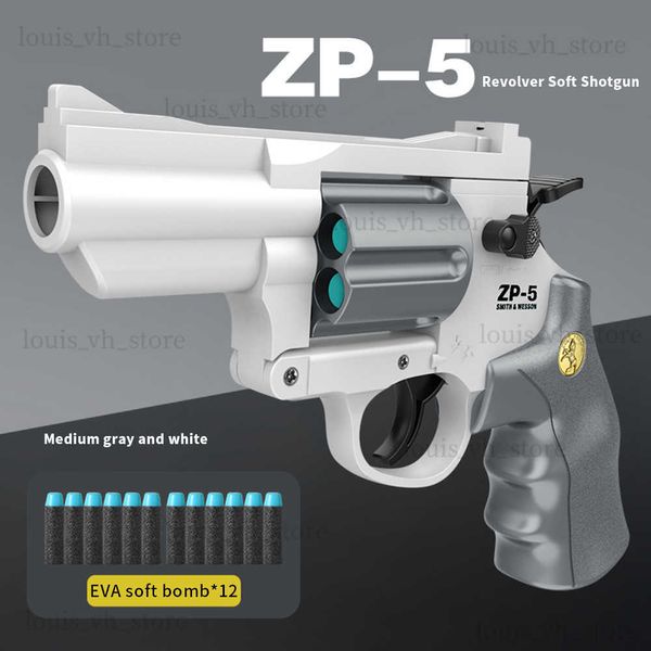 ZP-5 Bullet Toy Gun Gun Foam Eyection Toy Foam Darts Manual de pistola Blaster Manual Airsoft Gun con silenciador para niños Adultos T230816