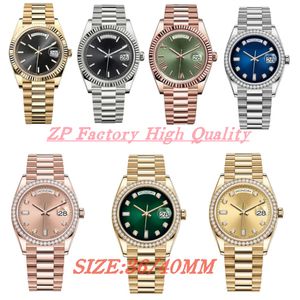 ZP Factory Men's Day Date Automatische mechanische beweging 36/40mm Dames Diamond Watch Designer horloges Sapphire Cal.2823 Waterdichte polshorloges