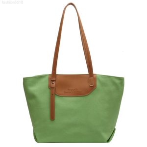 Zr434 Bolso de mujer de lona de Color sólido con costuras a la moda, cómodo bolso portátil de un hombro para mujer, bolso de compras para chica