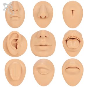 ZS 1PC Siliconen Piercing Oefen lichaamsdelen voor vrouwen Men 3D Flexibele Simulatie Neus Tong Ear Navel Model Sieraden Display 240409