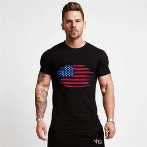 Zsiibo 2020 Mens Designer T Shirts Nieuwe mode US Vlag Afdrukken Katoen T Shirt Street Style Hip Hop Top Tee DyDHGMC196