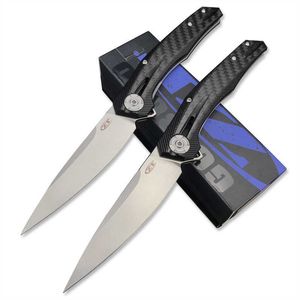 ZT 0707 couteau de poche pliant avec manche en fibre de carbone pour l'extérieur, couteaux de Camping à lame en acier EDC D2