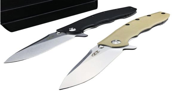 ZT Hinderer 0562 Flipper de cuchillo plegable 35quot CPM20CV Fibra de carbono de cuchilla satinalmente lavada con mango posterior de titanio TAC9400898