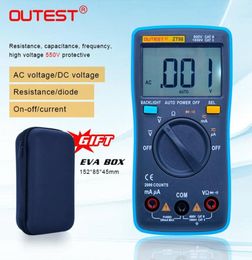 ZT98 Digitale multimeter Auto -bereik Grote LCD Display Data Hold diode Multimetro met EVA Case1814283