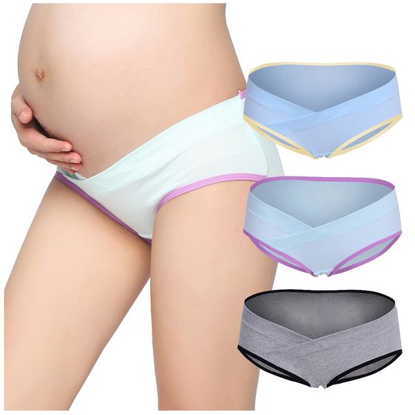 ZTOV 3pcs / lot sous-vêtements de grossesse culotte enceinte taille basse coton slips de maternité pour les femmes enceintes, plus la taille culotte vêtements LJ201114