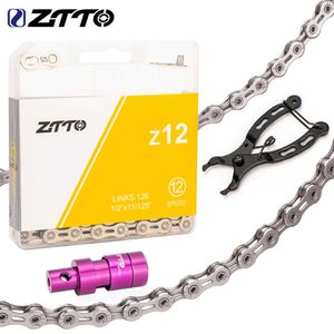 ZTTO 12 Speed ​​Bicycle Chain 126 Links 12s MTB 12Speed ​​Mountain Road Bike Chains Cutter Missing Link Connector Installeer Tool 0210