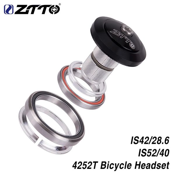 ZTTO-auriculares para bicicleta de montaña y carretera, 42mm, 52mm, CNC 1 181 12, horquilla de tubo cónico, rodamiento de contacto Angular integrado, 4252T 240118