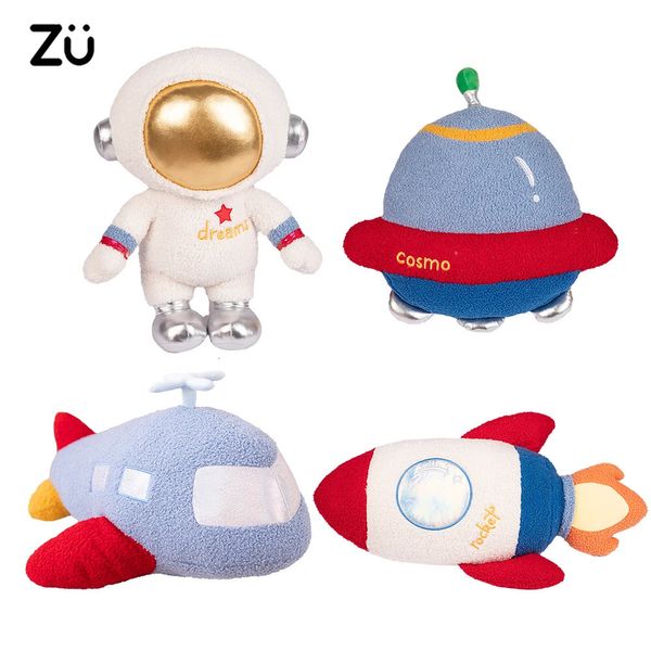 ZU espace thème fête décor à la maison astronautes mignons UFO fusée et avion jouets en peluche garçons tente chambre coussins 240113