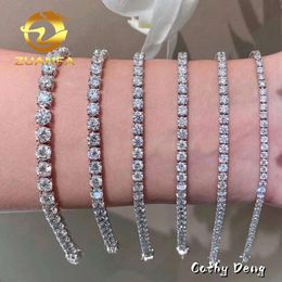Zuanfa Jewelry GRA Certificate Classic Hip Hop Bracelet Moisanite Tennis Bracelet Sier Pass Diamond Tester Gift for Men