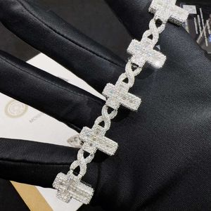 Zuanfa Sieraden Sterling Zilver 925 Vvs Moissanite Iced Out Diamond Hip Hop Sieraden Cross Cubaanse Armband Mannen