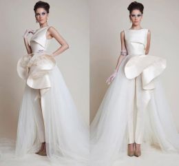 Zuhair Murad 2024 Avondjurken Bemanning Ruches Mouwloze formele prom -jurken op maat gemaakte ritssluiting Back Special Agondment Dress
