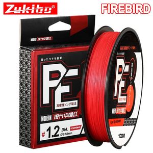 Zukibo Firebird n'a jamais fané 8 brins Ligne de pêche tressée japonaise de haute qualité 8x multifilament PE Wire Power Saltater 240407