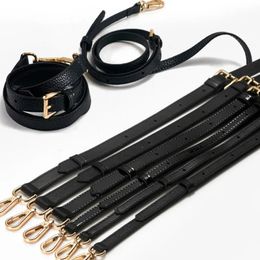 ZUOFLIY marque haute qualité en cuir sac à bandoulière sangle noir 110130CM luxe réglable mode sac à bandoulière accessoires 240105