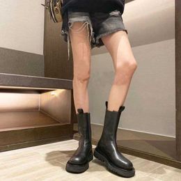 Zuzi 2023 Nieuwe verhoogde Martn Boots Women's Autumn and Winter Plus Velvet British Style Dikke Soled Chelsea Short Y0910