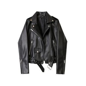 ZVRI classique noir printemps et automne la ceinture épaulette détachable veste de moto en cuir 240122