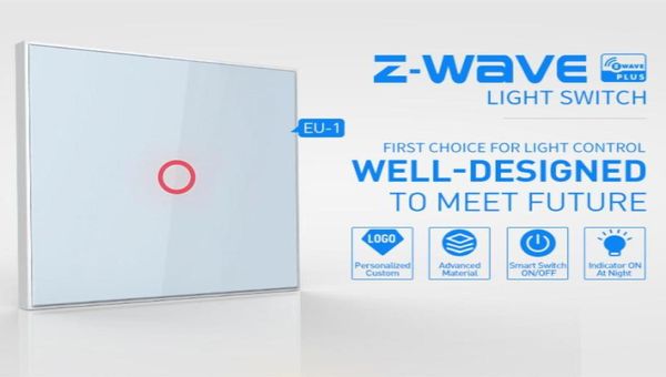 ZWAVE 1 CH EU Luz de pared Touch Switch Automation Automation Zwave Wireless Smart Remote Control Switch22594179559662