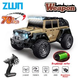 ZWN 1 16 4x4 voiture radiocommandée tout-terrain 4WD, camion télécommandé sans balais, 70 KM/H ou 50 km/h, voiture à dérive à grande vitesse vs Wltoys 124016, jouets 240105