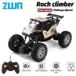 ZWN 1 20 2WD RC -auto met LED -lichten Radio Remote Control Buggy Offroad Trucks Boys Toys For Children 240118