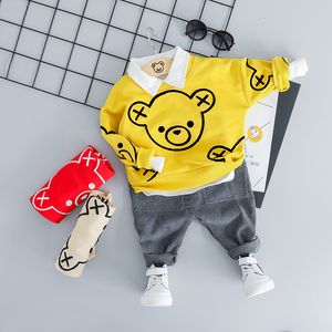 ZWXLHH 2019 Nieuwe Stijl Baby Jongen Meisjes Kleding Sets Kinderen Kinderkleding Pak Waggel Beer Hoofd T-shirt Broek casual Pak SH190907