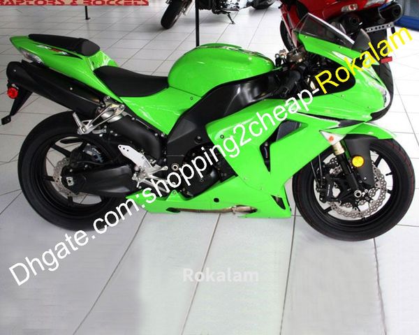 Ensemble de capots de route ZX 10R pour pièces Kawasaki Ninja ZX10R 2006 2007 ZX-10R 06 07 Kit de rechange de carénage vert (moulage par injection)