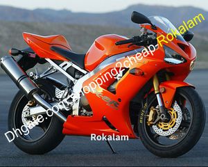 ZX 6R Carénage personnalisé pour Kawasaki ZX-6R ZX6R Ninja 636 Ensemble de carénage de moto orange 2003 2004 (moulage par injection)