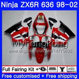 ZX-6R voor Kawasaki Factory Red ZX-636 ZX636 ZX6R 98 99 00 01 02 212HM.26 ZX600 600CC ZX 6R 636 6 R 1998 1999 2000 2001 2002 Kuip