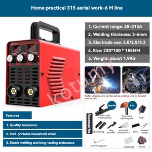 ZX7-315 Portable Arc Lasmachine Small Electric Lasser 20-250A IGBT-omvormer Lasmachine Dubbel display scherm