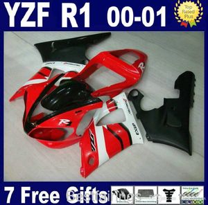 ZXMOTOR Hoge Kwaliteit Fairing Kit voor Yamaha R1 2000 2001 Rood Wit Black Backings YZF R1 00 01 GD16