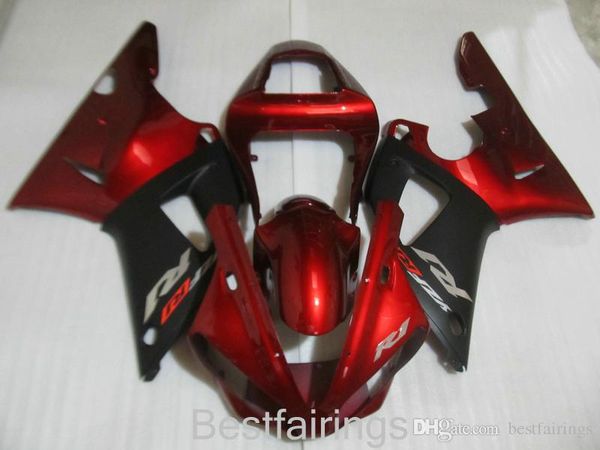 Kit de carenado de alta calidad ZXMOTOR para carenados YAMAHA R1 2000 2001 rojo negro YZF R1 00 01 FG47