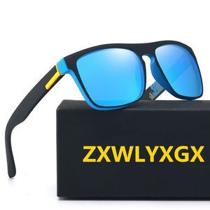ZXWLYXGX Brand Design Polarise Sunglasses Men Femmes Femmes Nices de chauffeur Male 2021 Vintage Sun Verres Men Spuare Mirror Summer UV400 282O