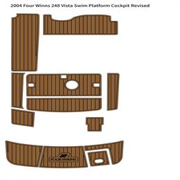 zy 2004 Four Winns 248 Vista Swim Platform Cockpit Boot EVA Teak Deck Floor Pad Mat Zelfdragende Ahesive SeaDek Gatorstep Style Floor met goede kwaliteit