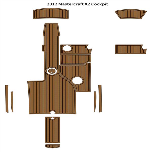 Zy 2012 Mastercraft x2 Cockpit Pad Boat Boat Eva Foam Faux Faux Teak Deck Fish Spoiling Sporting Auto adhesivo Seadek Gatorstep Pads de estilo