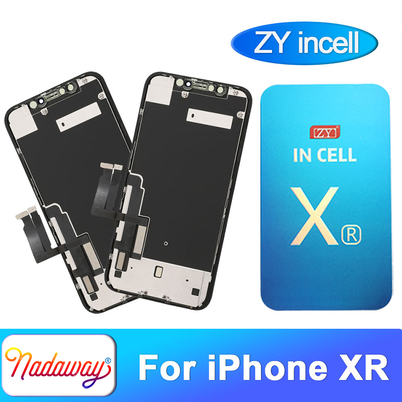 ZY Incell para iPhone XR LCD Exibição de tela Touch Digitalizer Reposição com placa traseira