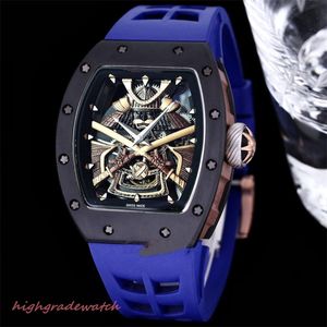 ZY RM047 Horloge Tourbillon Saffierkristal spiegelkeramische kast Natuurlijk rubberen horlogeband designer horloges