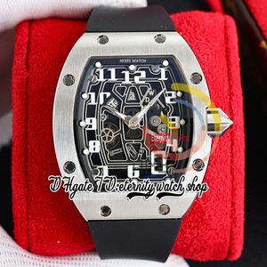 ZYF 67-01 automatisch mechanisch herenhorloge 316L roestvrijstalen kast skelet wijzerplaat nummermarkeringen zwarte rubberen band superversie eeuwigheid Herrenuhr Reloj Watches