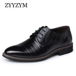 ZYYZYM hommes chaussures formelles à lacets Style fendu en cuir pour solide bout pointu chaussures habillées hommes grande taille Eur 38-48