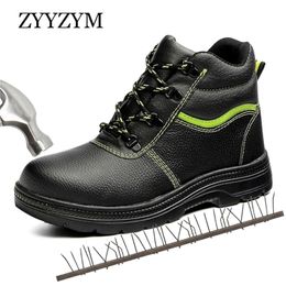 Zyyzym stalen teen laarzen laars winter pluche houd warme mannen werk veiligheidsschoenen antipiercing bescherming schoeisel y200915