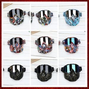 ZZ151 Ski Snowboard moto coupe-vent Cruiser lunettes pliantes couvercle de masque facial amovible pour casque de motard avec filtre buccal