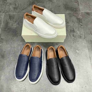 Chaussures pour hommes Chaussures à enfiler Chaussures décontractées Cuir de vachette grainé Couleur Contraste Cover Slip On Driver's Shoes Ultra Light