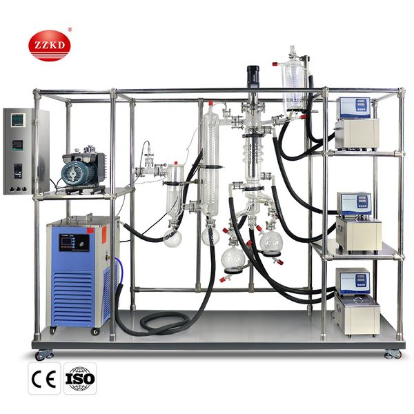 Suministros de laboratorio zzkd, nuevo kit de destilación de trayecto corto, solución llave en mano, evaporador de película limpia de corto alcance, destilación molecular